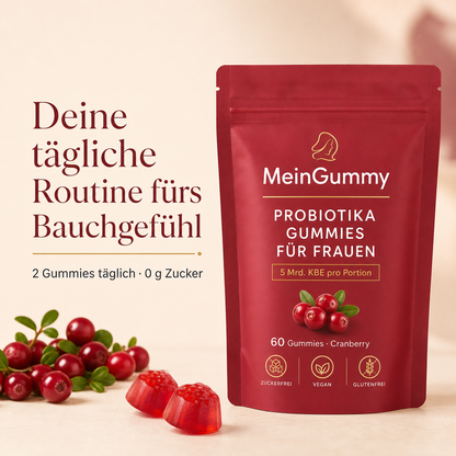 MeinGummy Probiotika Gummies für Frauen – 60 Stück, Cranberry