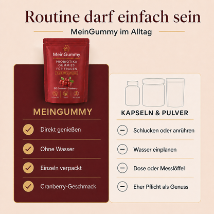 MeinGummy Probiotika Gummies für Frauen – 60 Stück, Cranberry