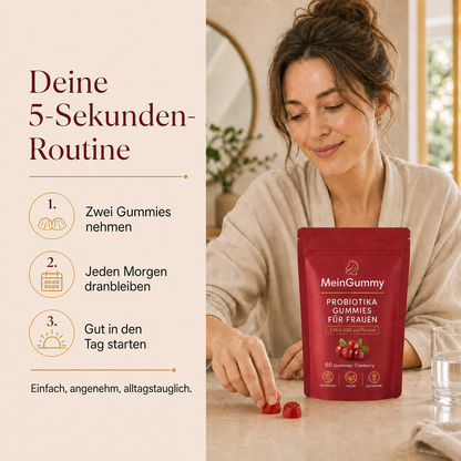 MeinGummy Probiotika Gummies für Frauen – 60 Stück, Cranberry
